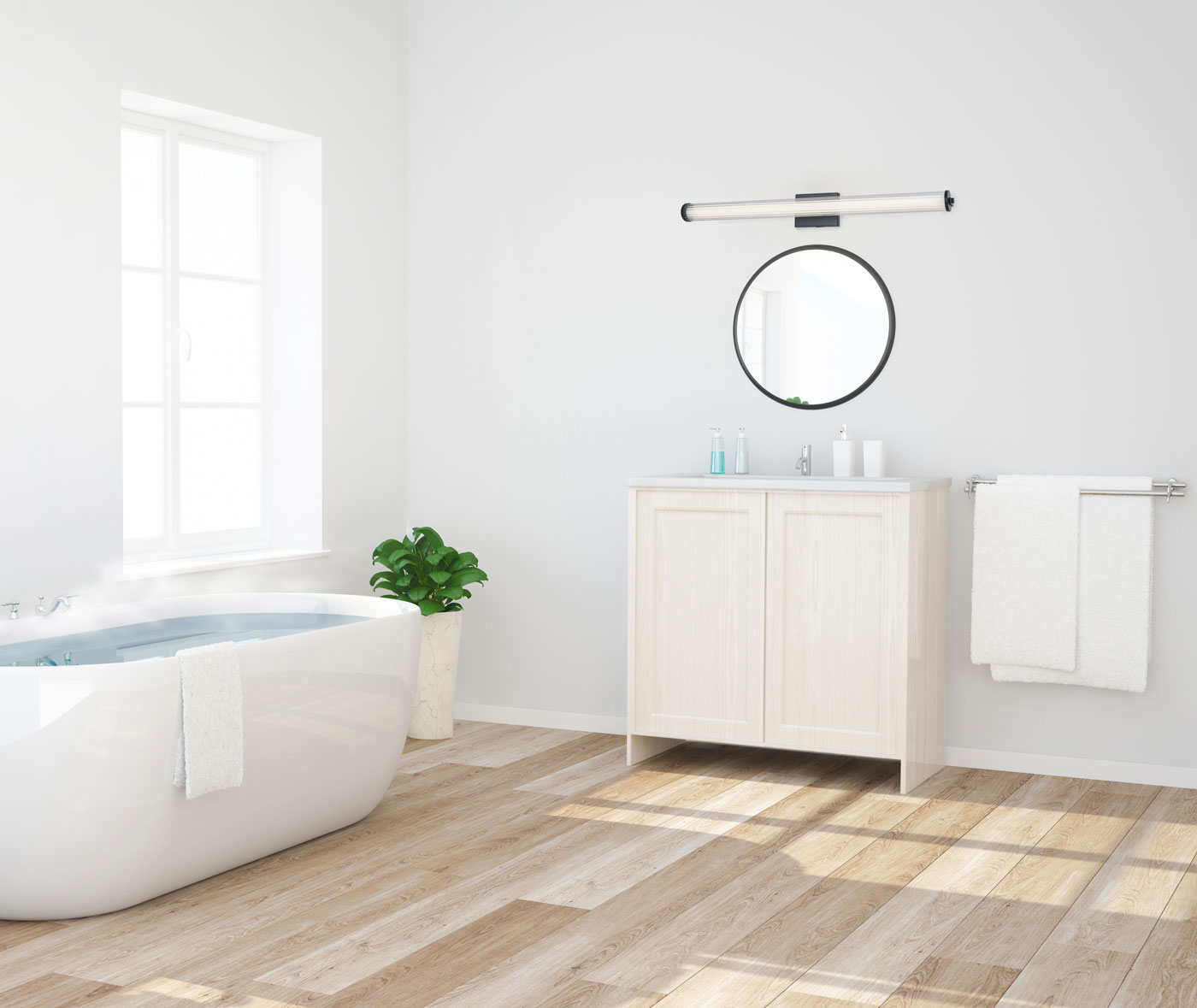 Large Fluted Clear Glass Vanity - Image 8